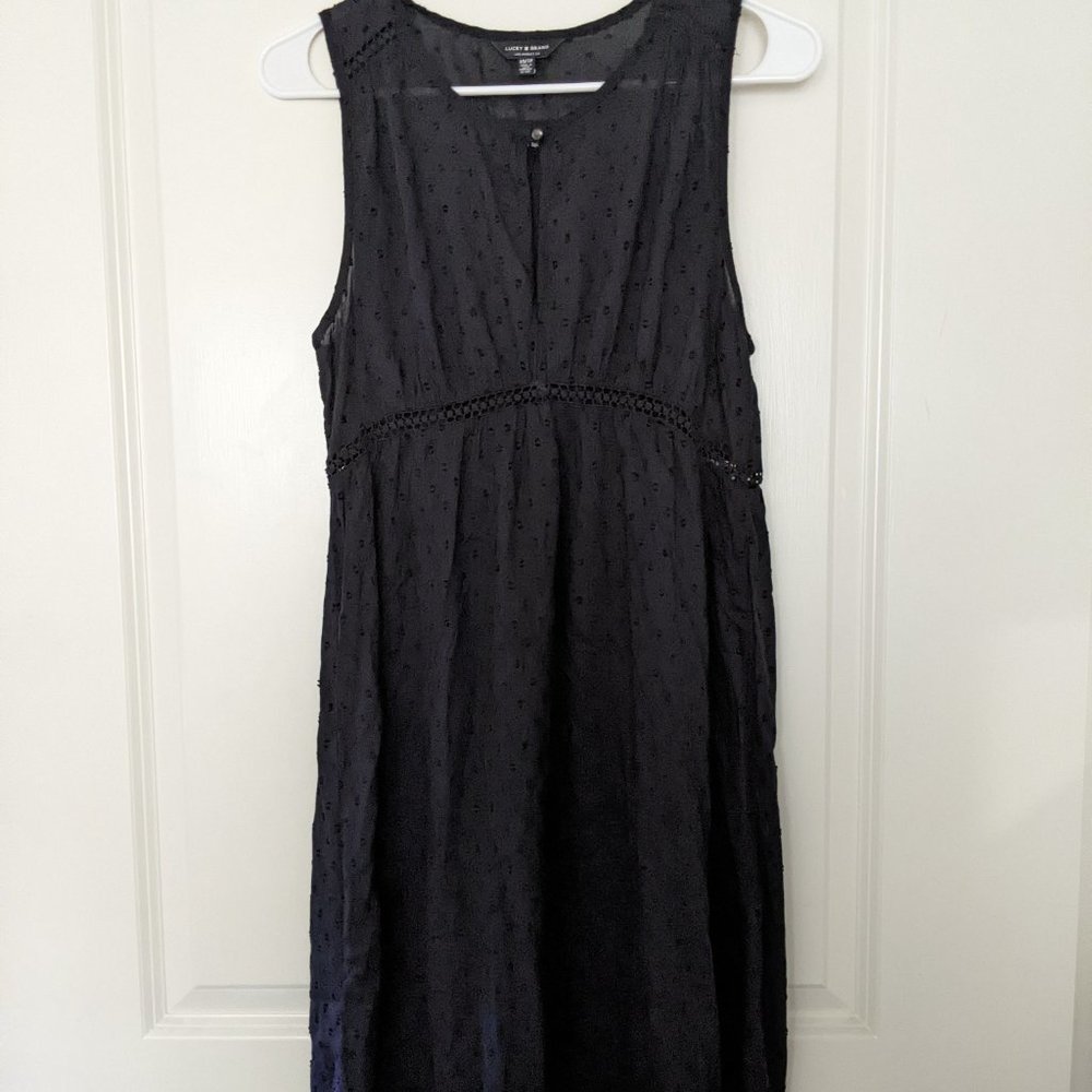 XS Lucky Brand Black Sheer Mini Dress